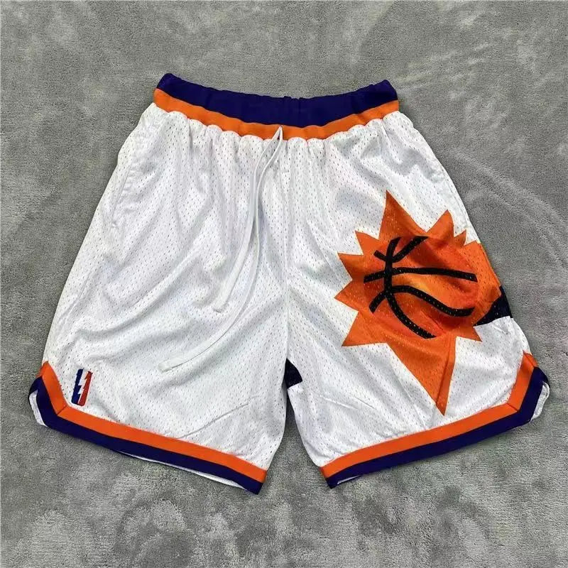 American Retro Embroidered Sports Shorts Men's Loose Casual Simple Personalized Four-point Basketball Pants Male Sportswear