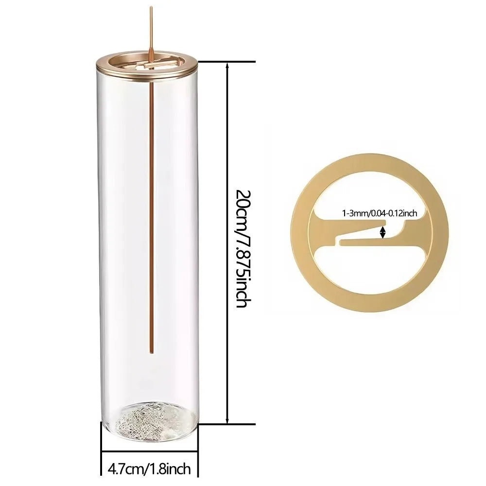 Cylindrical Shape Incense Stick Stand Transparent Minimalist Glass Incense Burner Zen Style Upside-Down Incense Holder