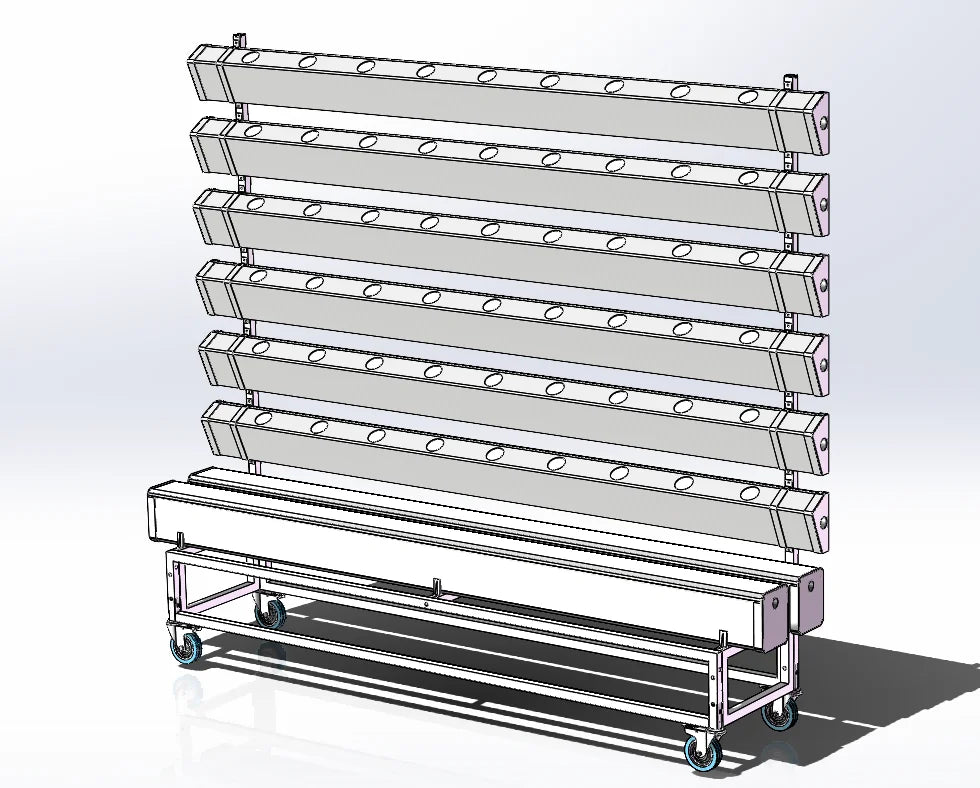 Custom Multi Tier Indoor Cultivation Plant Led Grow System Movable Rolling Hydroponic Vertical Farming Mobile Grow Rack