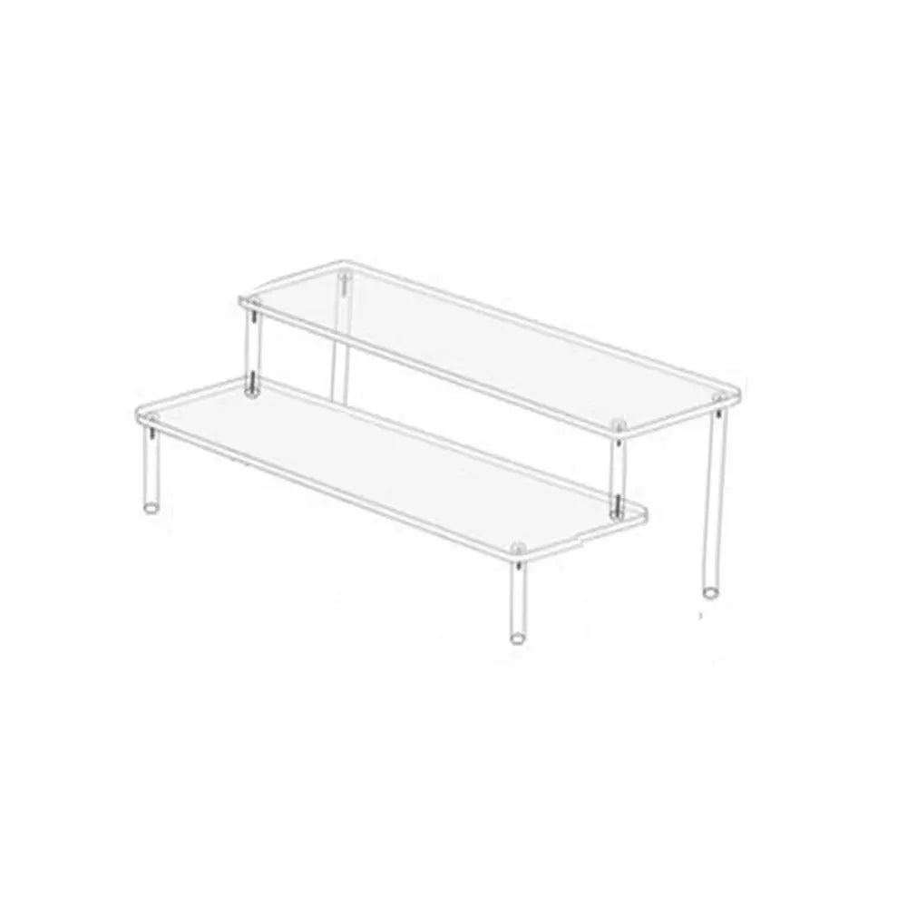 1-5 Tier Acrylic Display Stand Durable Display Rack For Cupcake Perfume Doll Transparent Trapezoidal Blind Box Storage Shelf