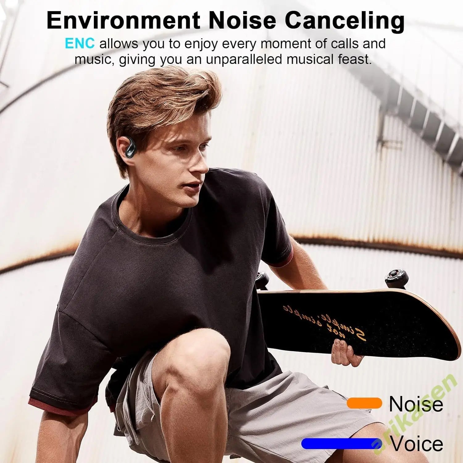 Bluetooth 5.3 Headphones Pure Bass Sound with Earhooks 75H Battery Over Ear Headphones with Dual-LED Display IP7 Waterproof