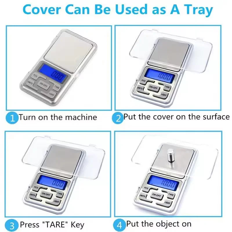 Digital Pocket Scales Jewelry Scales Weight Diamond Balance Kitchen Weighing High Precision Electronic Digital Pocket Scale