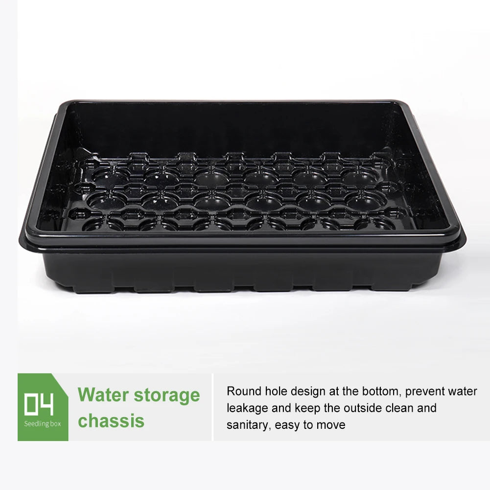 12/24/48 Holes Seed Starter Trays Gardening Seedling Pot Humidity Dome Plant Pot Garden Accessories Hydroponics Growing System