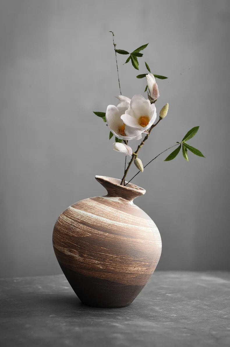 Ceramic Vases, Rough Ceramic Vases, Small Flower Pots, Old-fashioned Floral Arrangements, Table Decorations, Zen Flowers