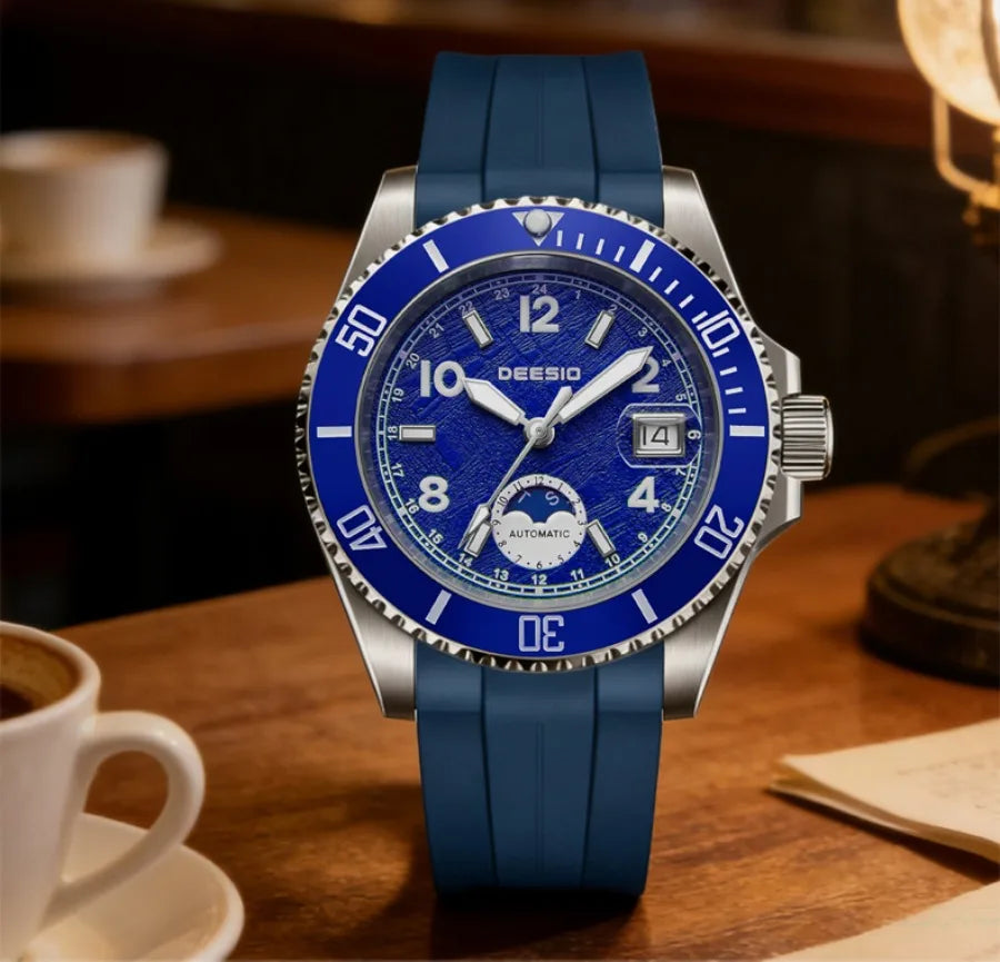 Deesio Classic Fashion Men's Watches Automatic Self-Wind Mechanical Waterproof Luminous Stainless Steel Luxury Gifts for Men