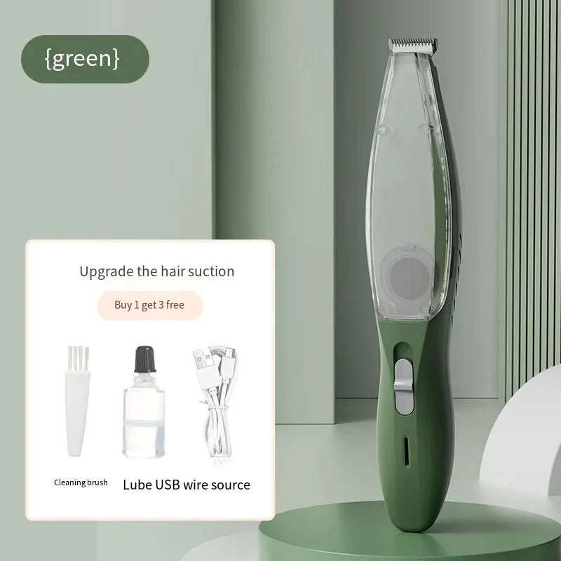 All In One Low Noise Electric Clipper With Vacuum Suction For Cats Dogs Rechargeable Paw Hair Trimmer Shaver Pet Care Tool