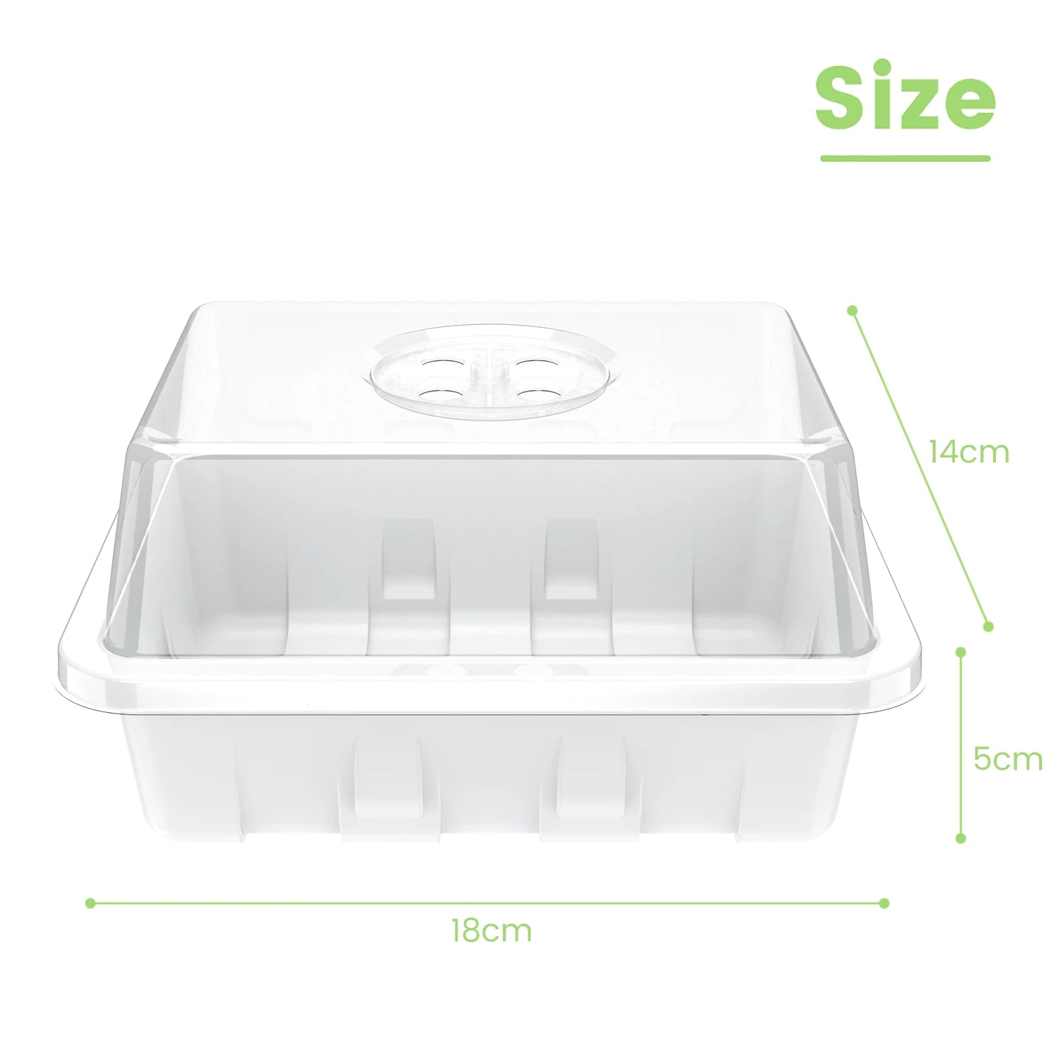 5Pcs Seed Propagator Tray Plastic Seedlings Trays with Transparent Cover Breathable Seedlings Germination Tray for Garden Indoor