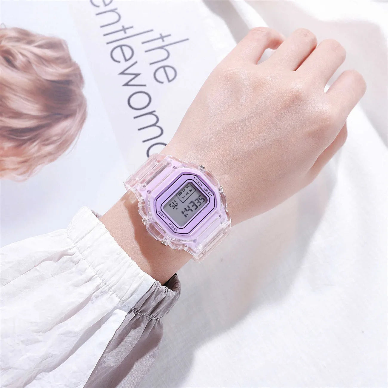 1/5pc Fashion Men Women Watches Transparent Digital Sport Lover'S Gift Children Kid'S Wristwatch Female Clock  Specification
