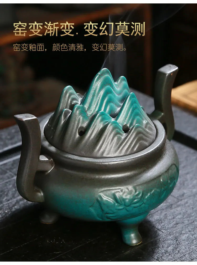 Antique ceramics Incense Burner Chinese Home Bedroom Decoration Animal Foot Plate Incense Burner Tea Ceremony Ornaments