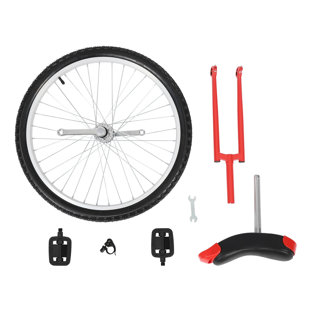 24-inch Wheel Unicycle Height Adjustable Unicycle Black/Yellow/Blue/Red Steel One Wheel Bike For Cycling Balance Training