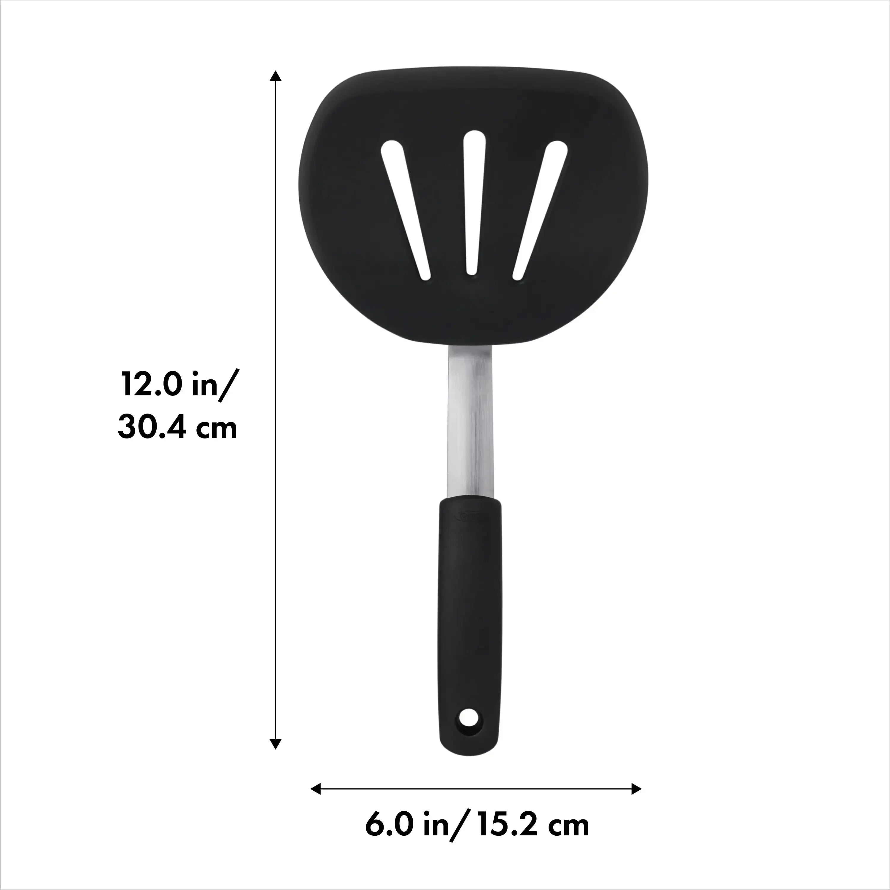Black Flexible Silicone Spatula Pancake Turner, Heat-Resistant Non-Scratch Kitchen Utensil for Baking