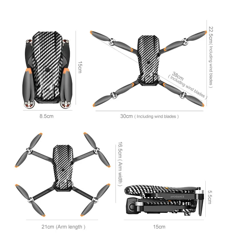 1 Set D3 Drone HD Aerial Photography Brushless Motor Dual Camera Obstacle Avoidance Optical Flow Positioning New Year Present
