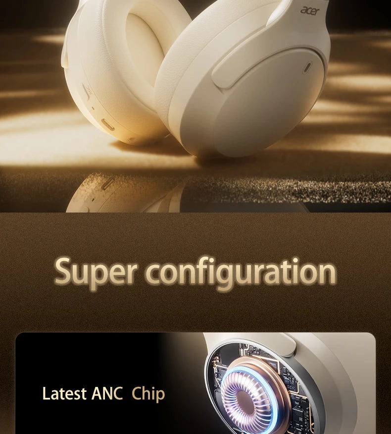 Acer OHR305 ANC Wireless Headphones Head Tracking 3D Spatial Audio -42dB ANC Bluetooth 5.4 HIFI Headset ENC HD Mic Low-Latency