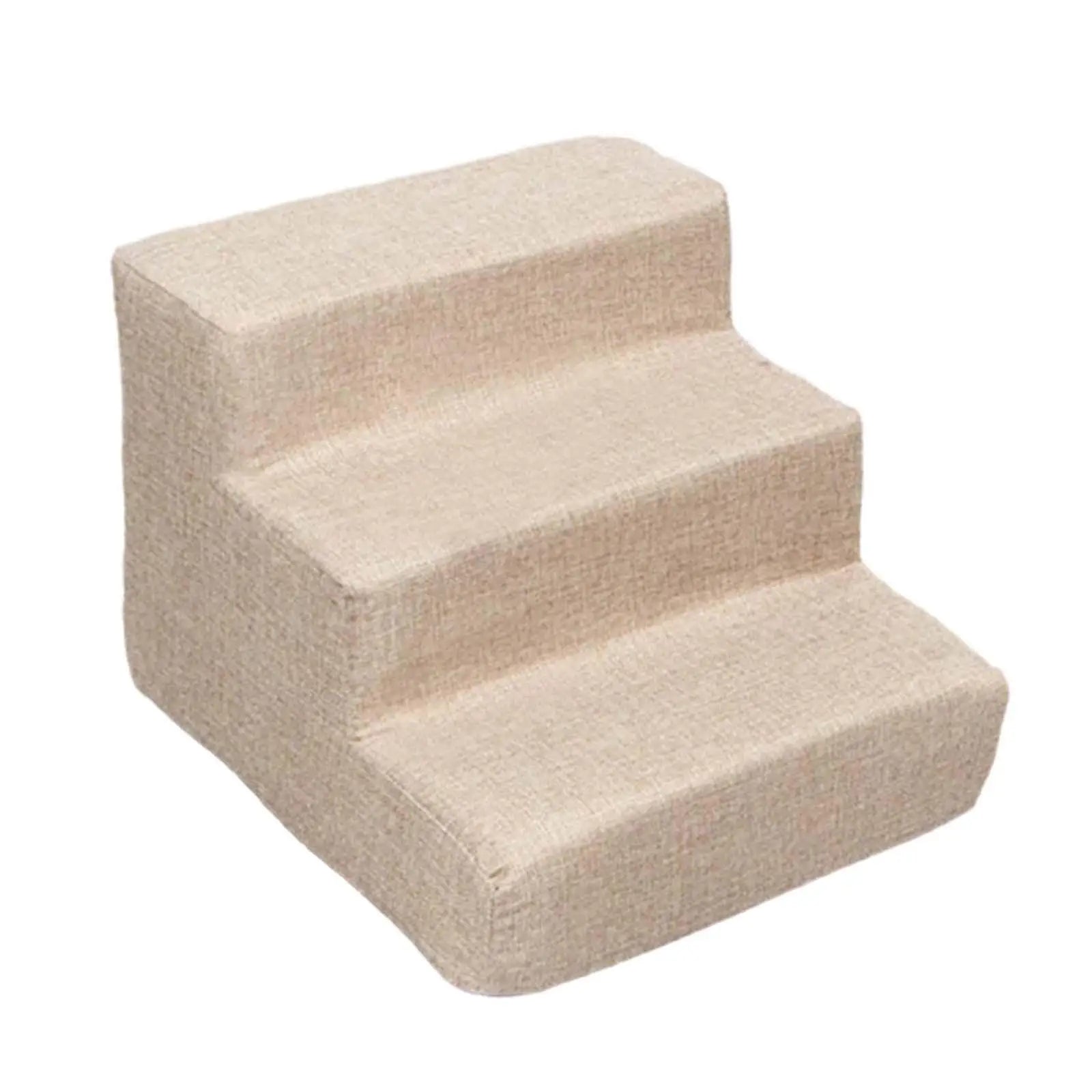 Dog Ramp Stairs Versatile Gentle Slope Shape for Older Dogs, Cats Removable Cover Sturdy Anti Slip High Density Sponge