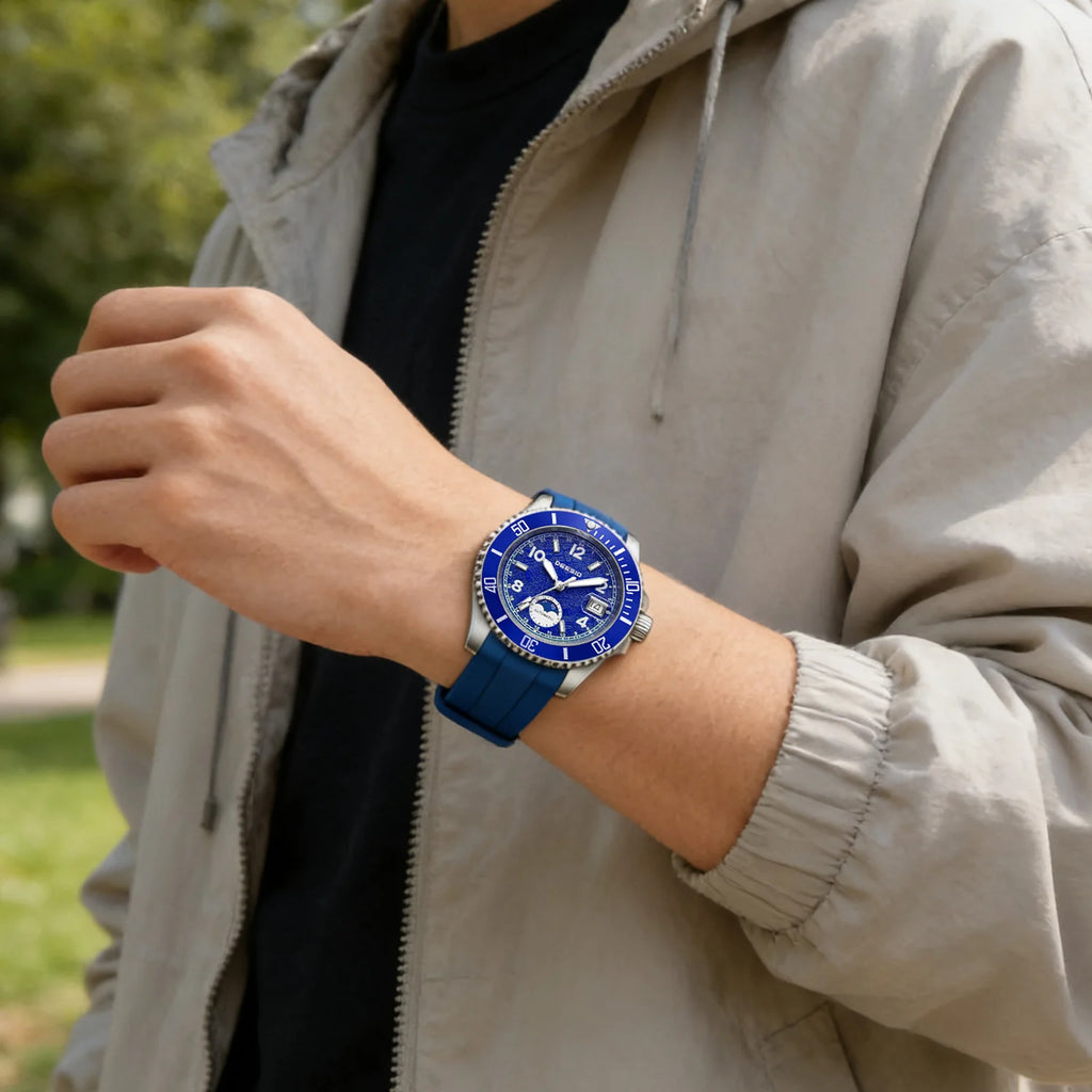 Deesio Classic Fashion Men's Watches Automatic Self-Wind Mechanical Waterproof Luminous Stainless Steel Luxury Gifts for Men