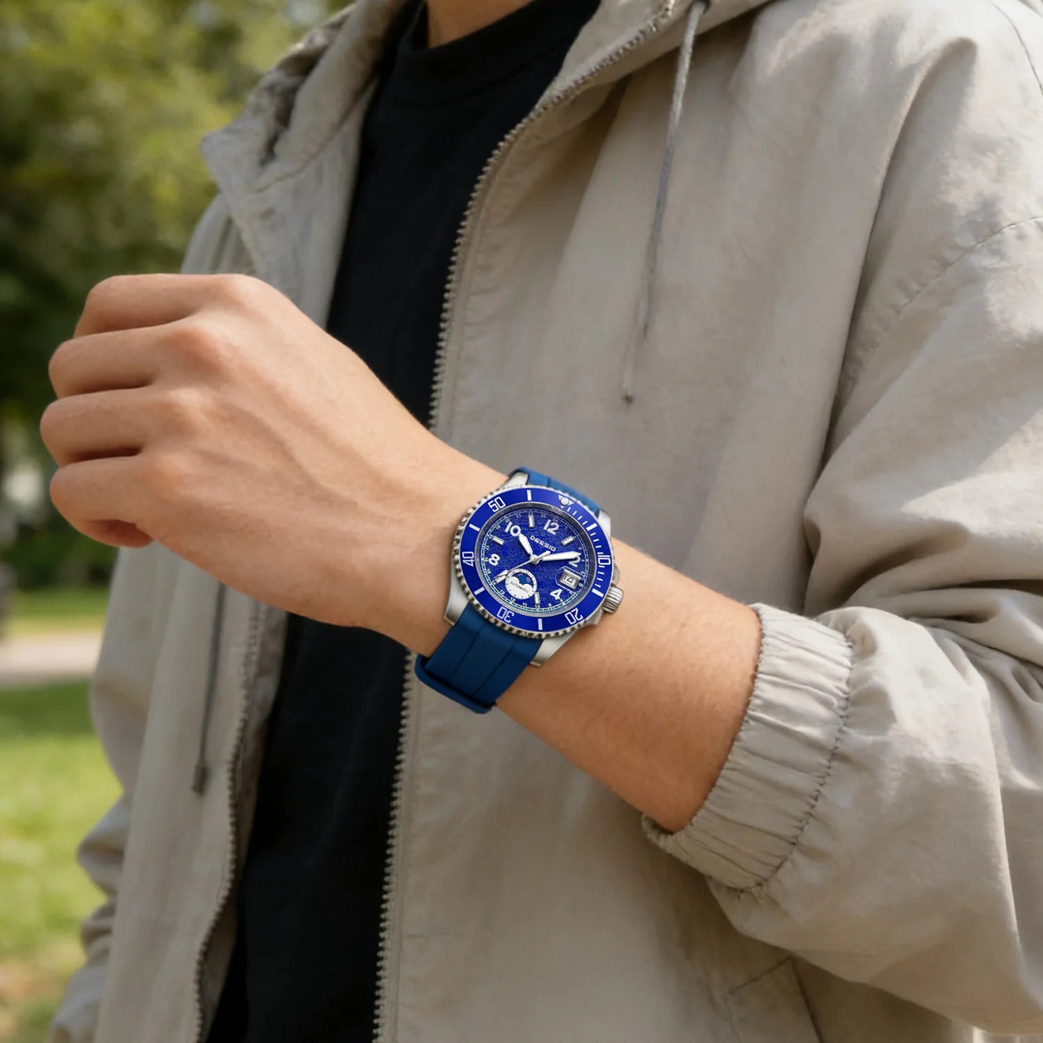 Deesio Classic Fashion Men's Watches Automatic Self-Wind Mechanical Waterproof Luminous Stainless Steel Luxury Gifts for Men