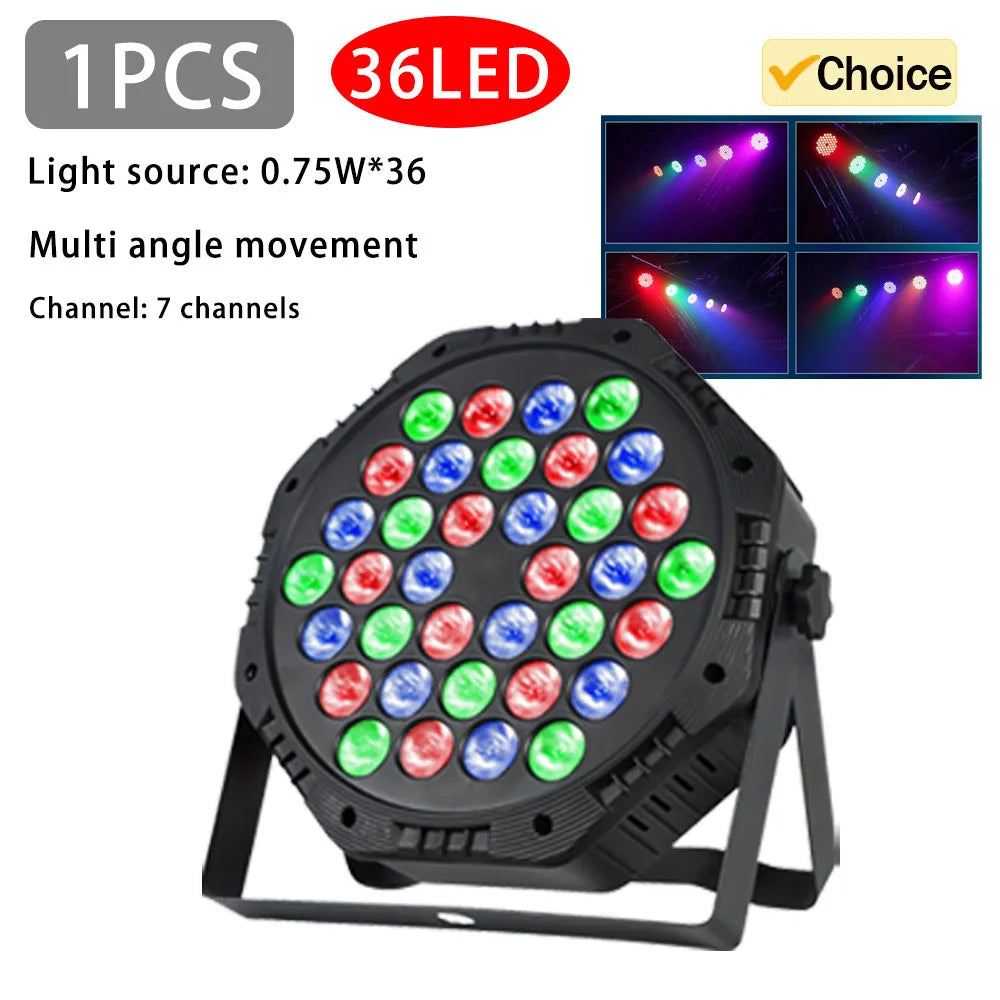 3 in 1 LED Par Light 60x3W RGB Full Color for Dance Studio Club Disco Show Lighting DMX512 Control Stage Flat Light party lights