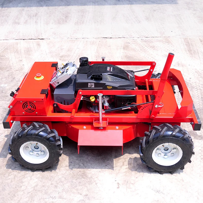 Customized remote-controlled four-wheel small robot lawn mower with a cutting width of 600mm, achieving efficient lawn care