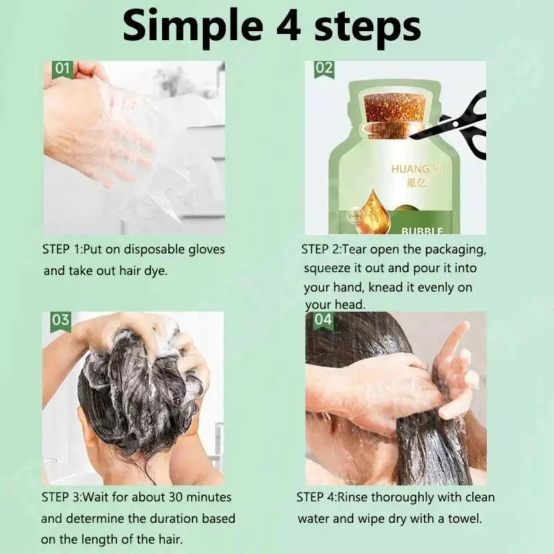 100ml Natural Herbal Hair Dye Shampoo 3 in 1 Change Hair Color Gray Hair to Dark Brown Black Deep Nourishing Fashion Hairs Care