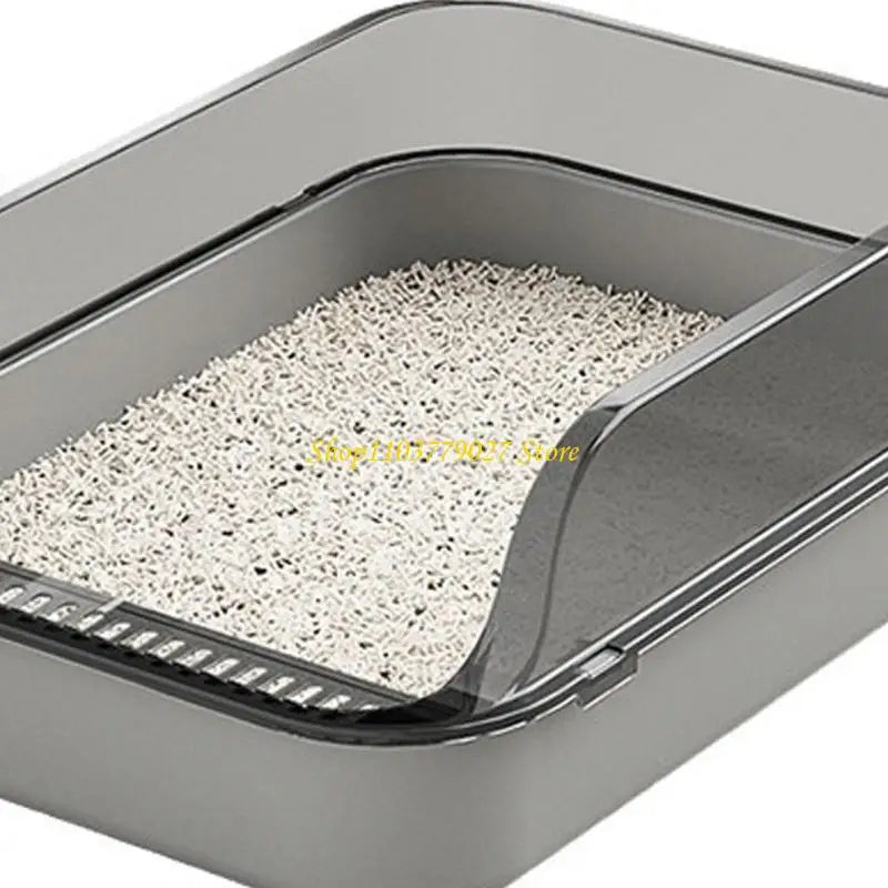 C4DF Semi Covered Pet Toilet Easy to Clean Plastic Litter Tray for Home Use