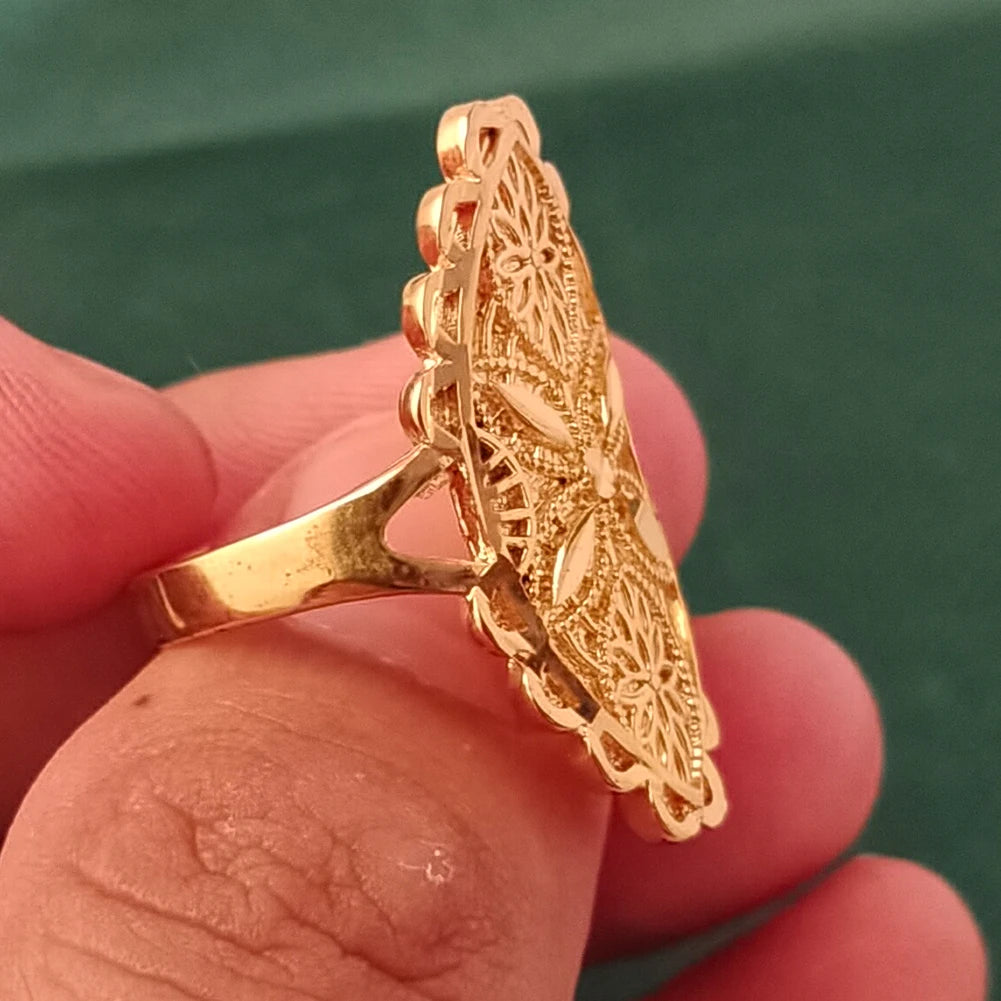 Ethiopian Dubai Gold Color Ring African Wedding Eritrean Rings for Women