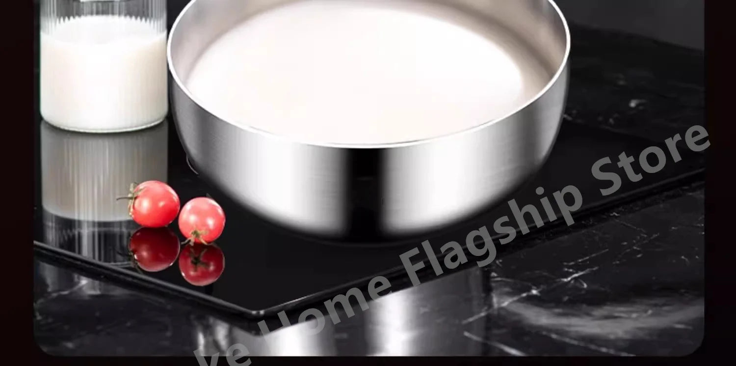 316 Stainless Steel Frying Pan Deepened Uncoated Wok NonStick Skillets Gas Stove Induction Cooker Universal Kitchen Cookware Pan