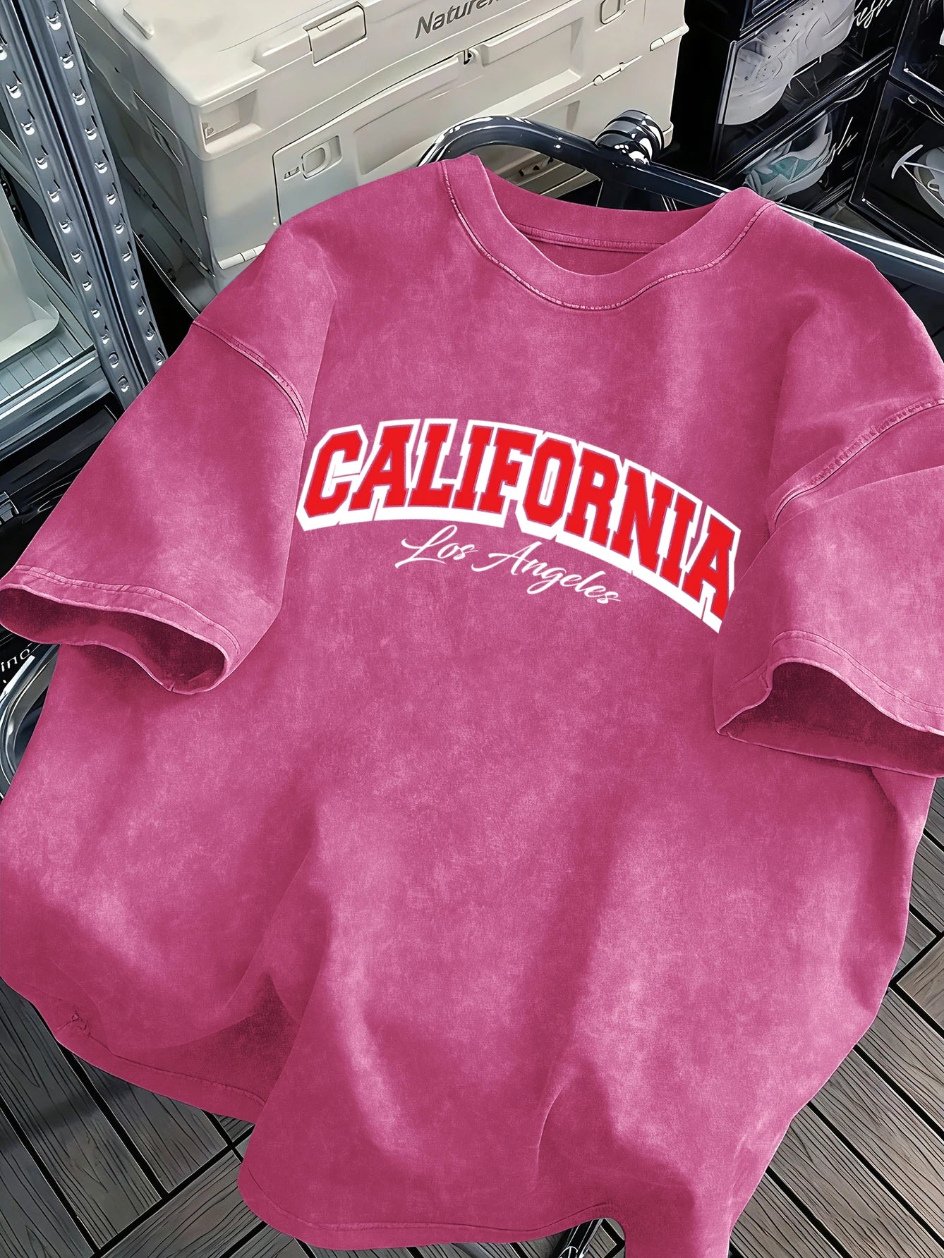 California Los Angeles City Art Letter Retro T-Shirt Mens Cotton Comfortable Tee Trendy Loose Snow Wash Clothing Soft Male Tops