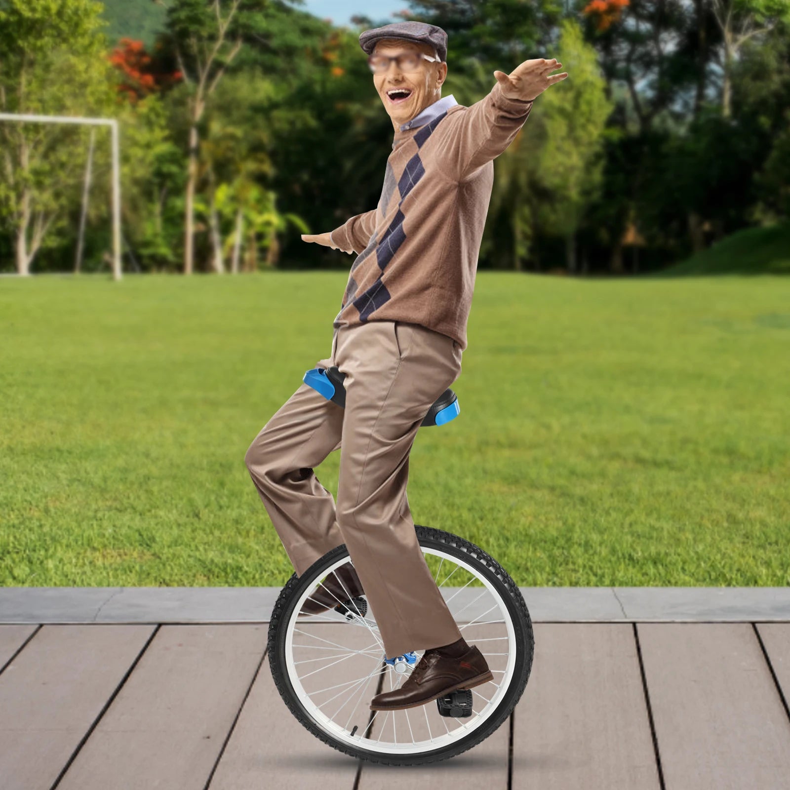 24-inch Wheel Unicycle Height Adjustable Unicycle Black/Yellow/Blue/Red Steel One Wheel Bike For Cycling Balance Training