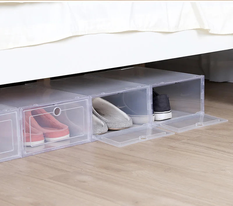 6pcs/Set High Transparent Shoe Storage Boxes - Antioxidant, Dustproof Organizer for Slippers & Sneakers, Ideal for Shoe Cabinet