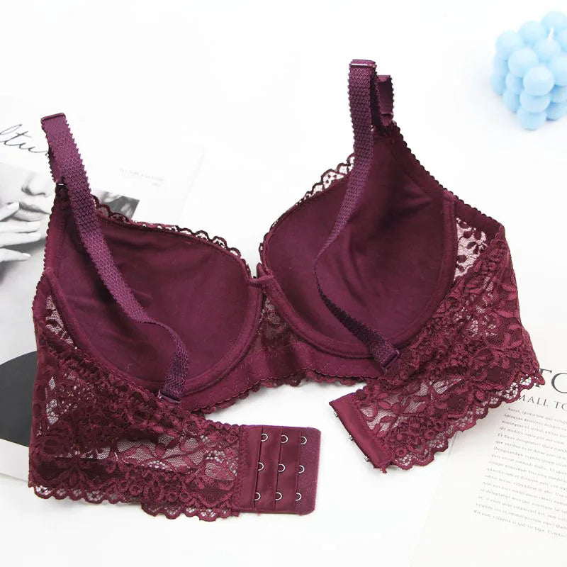 2025 New Sexy Bras 34/75 36/80 38/85 40/90 42/95 44/100 BC Cup Unerwear For Women Bow Floral Push Up Lingerie