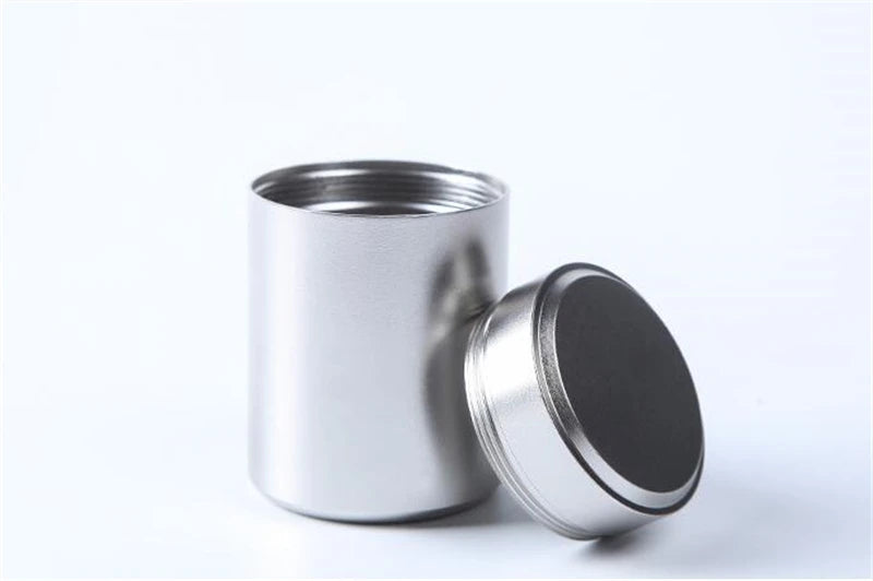 60ML Solid Color Airtight Smell Proof Container Aluminum Alloy Herb Stash Metal Sealed Can Tea Jar Storage Boxes