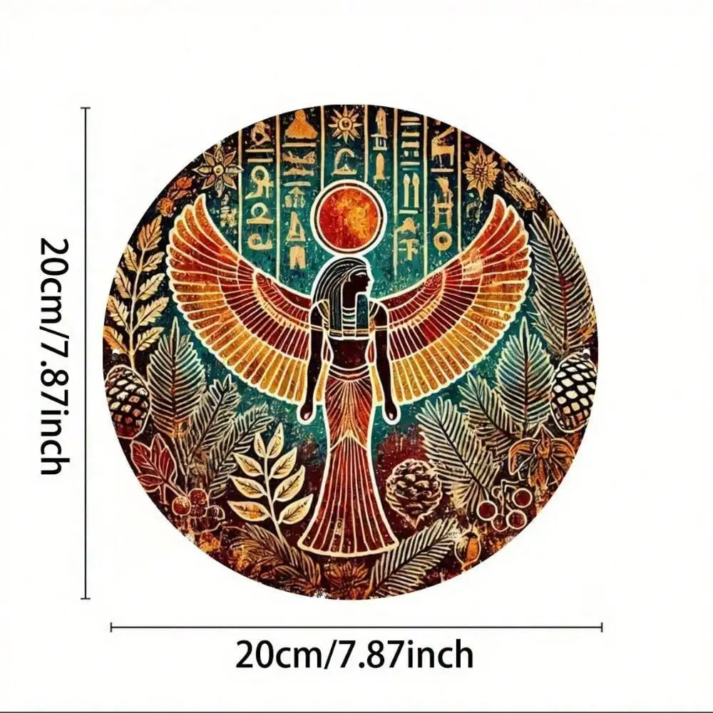 Ancient Egypt Wall Decor Metal Sign Isis Egyptian Goddess Home Office Heavy-Duty Iron Art
