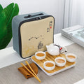 1Set, Chinese Tea Travel Tea Set Kung Fu Tea Set Ceramic Portable Teapot Teaset Gaiwan Tea Cups of Tea Ceremony Tea Tool