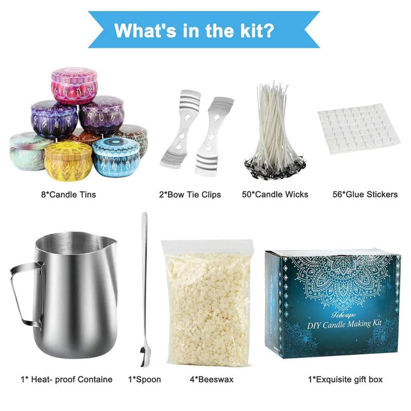 DIY Candle Kit Soy Bean Wax Candle Making Supplies Handmade Aromatherapy Beeswax Crafts Handmade Gifts Candle Making Tool Sets