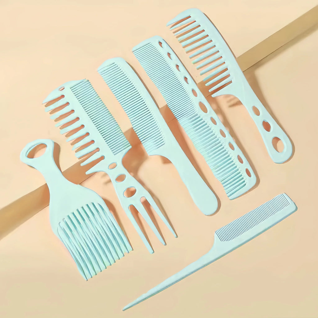 6pcs New Styling Hairdressing Men Women Beauty Salon Hair Hairdressing Black Brush Combs Hairbrush