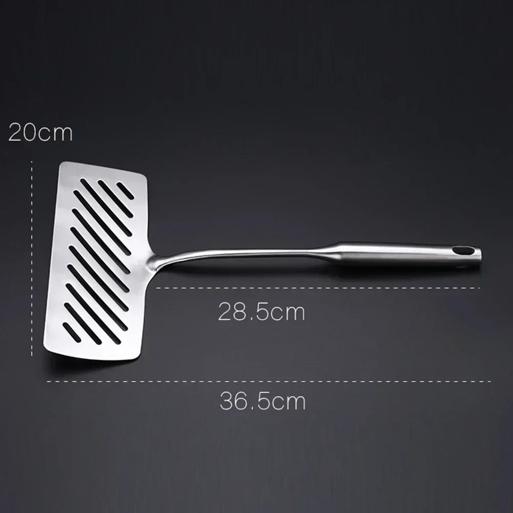 304 Stainless Steel Extra Wide Fish Spatulas Steak Shovel Fish Turner Slotted Beveled Kitchen Cooking Utensils