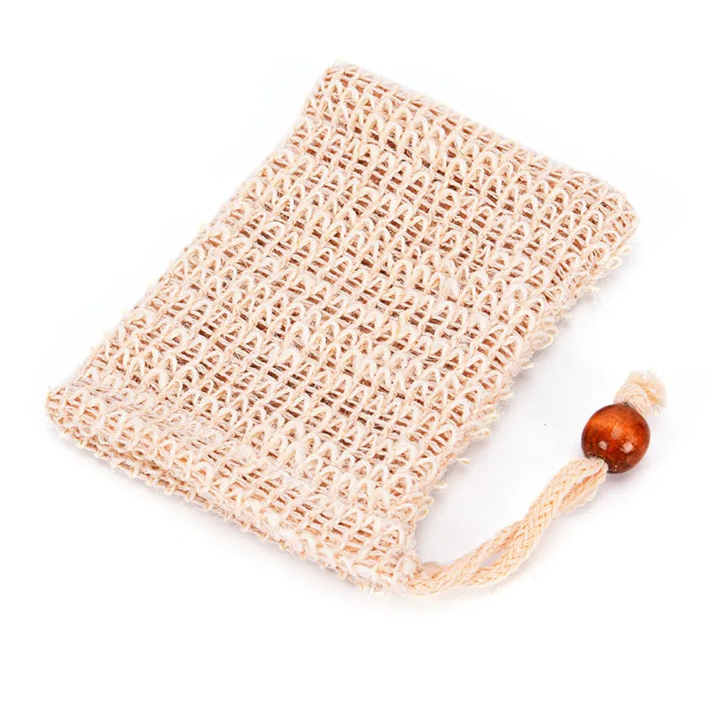 1PC New Natural Exfoliating Soap Bags Handmade Sisal Soap Bags Natural Mesh Soap Saver Pouch Holder Bath Soap Holder bathroom