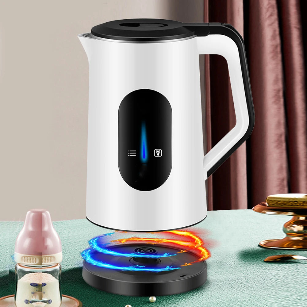 2.2L Stainless Steel Electric Digital Display Large Tea Kettle Auto-Shutoff Thermal Water Kettle 1500W Fast Boil Boil Water Pot