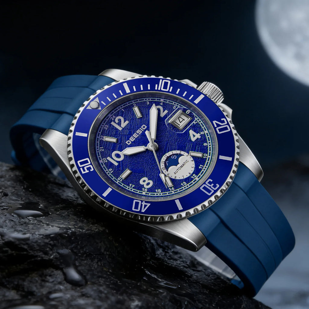 Deesio Classic Fashion Men's Watches Automatic Self-Wind Mechanical Waterproof Luminous Stainless Steel Luxury Gifts for Men