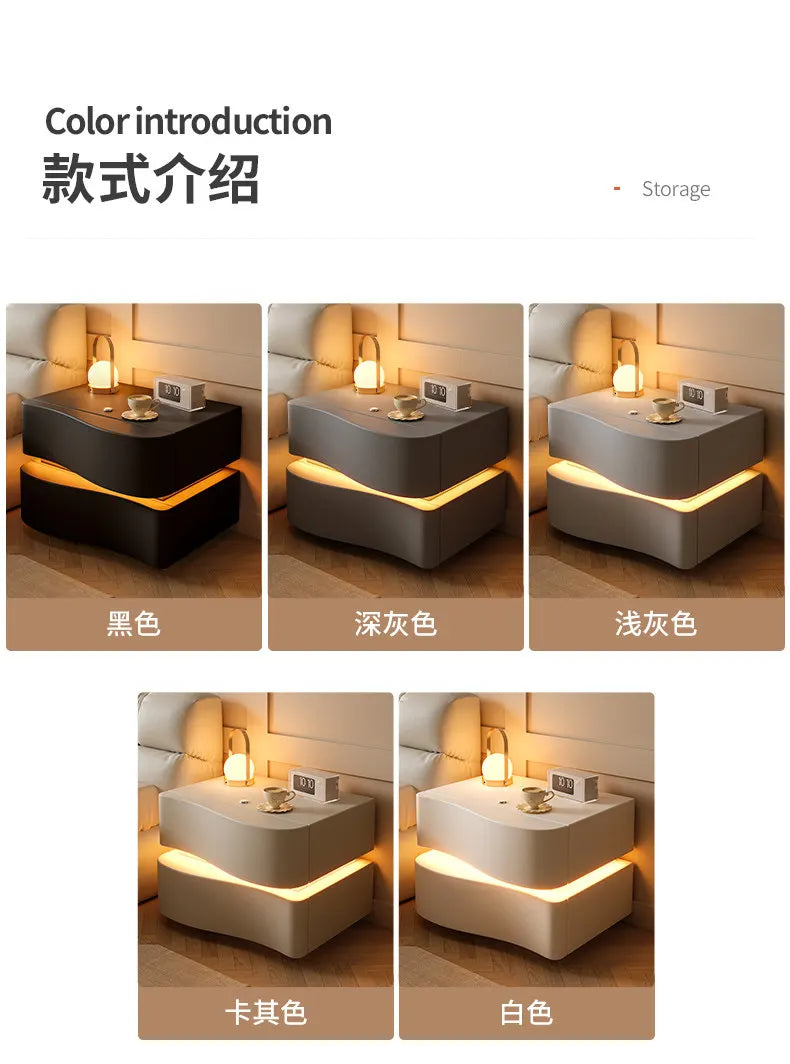 Decor Trendy Bedside Table Bedroom Luxury Organizer Wood Unique White Bedside Table Led Nordic Mesitas De Noche Home Furniture