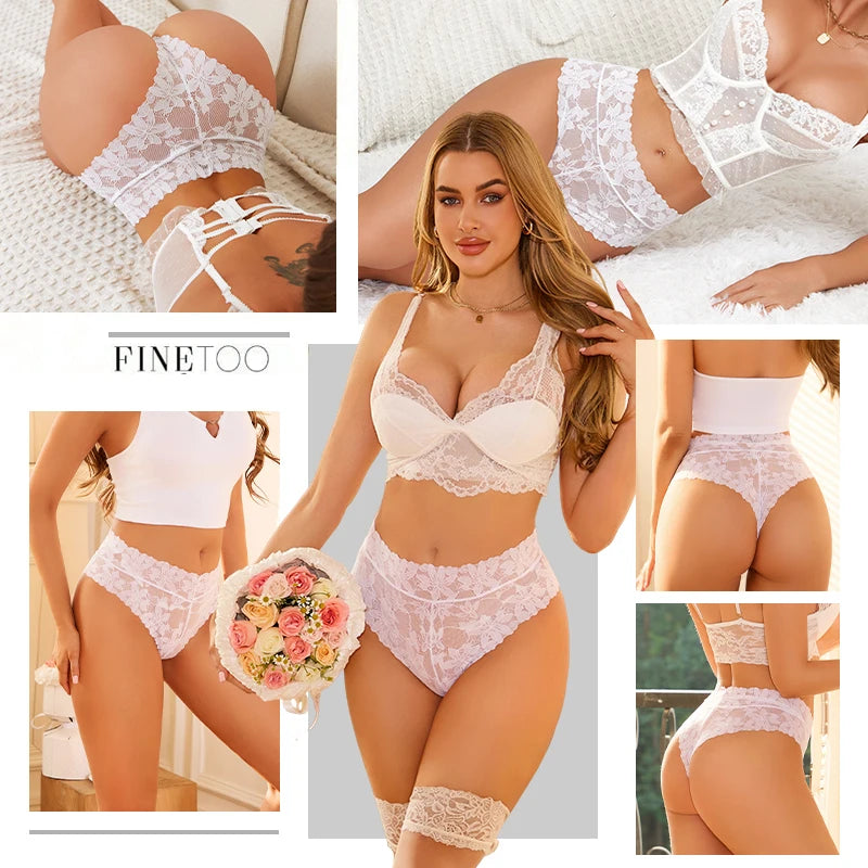 5PCS/SET Women's Floral Lace Panties Sexy Perspective Low Waist Briefs Hollow Comfortable And Breathable Lingerie Sexy Lace New