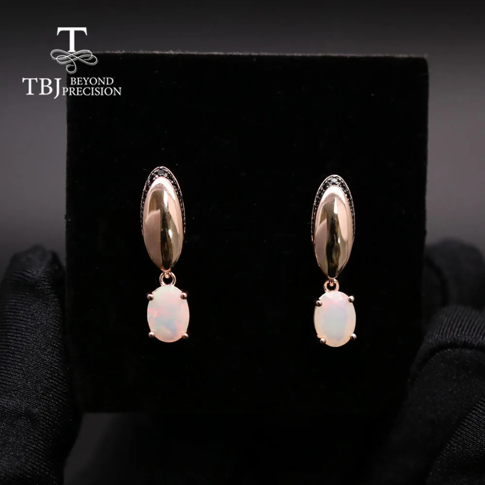 2026,Natural Ethiopia Opal Ring earrings Jewelry Set 925 sterling silver simple fashion design for women anniversary gift