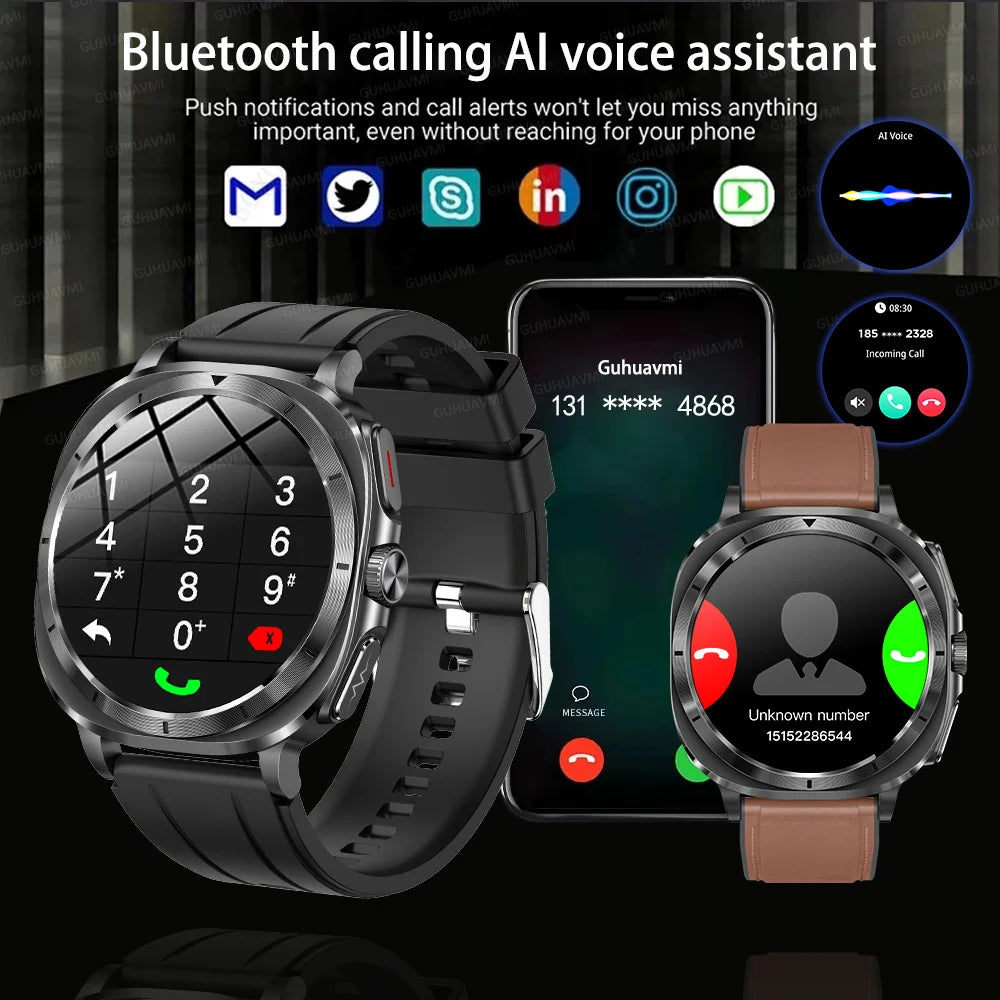 2025New ECG+PPG Laser Diagnose Blood pressure Smart Watch Men Heart Rate Uric Acid Blood fat Body analysis Health NFC Smartwatch