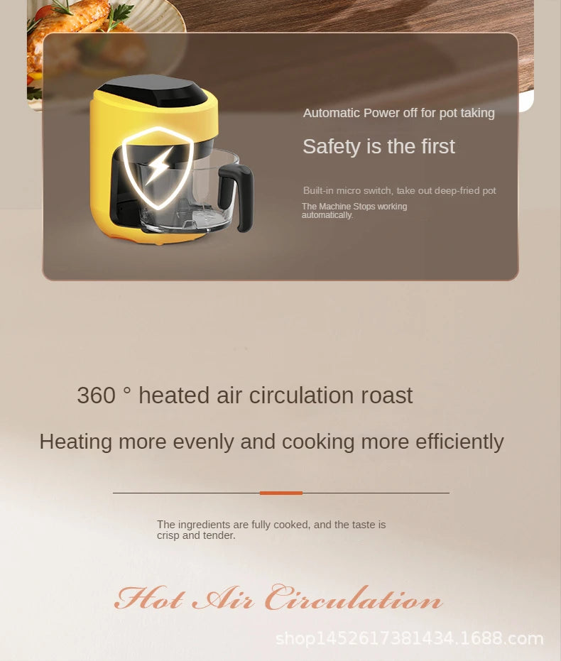 2026 Multifunctional  220V air fryer household transparent visualization fully automatic air fryer small capacity electric fryer