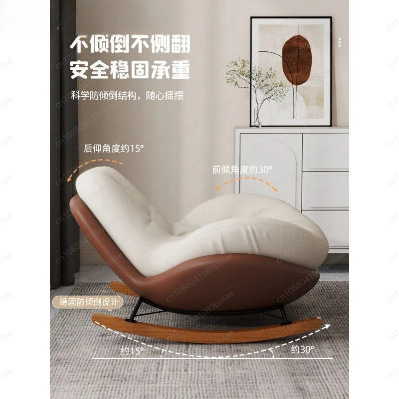 Eggshell Rocking Lazy Sofa, Balcony Living Room Home Drama Recliner