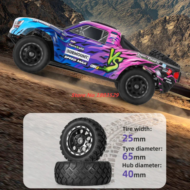 70KM/H Brushless RC Short Car 1/16 Brushless 4WD RC Short Course TruckIndependent SuspensionFull Ball Bearings Metal Driveshaft