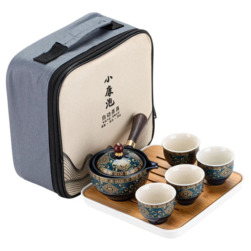Chinese Kung Fu Tea Set Sand Ceramic Tea Set Travel Kung Fu Tea Set Gift Porcelain Purple Clay Pot Poured Ceramic Tea Set