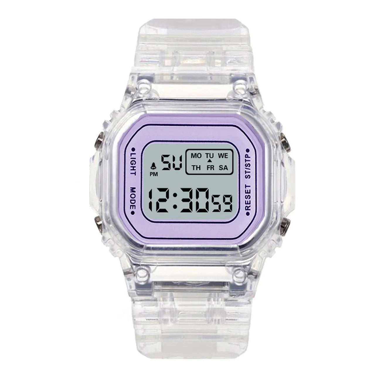 1/5pc Fashion Men Women Watches Transparent Digital Sport Lover'S Gift Children Kid'S Wristwatch Female Clock  Specification