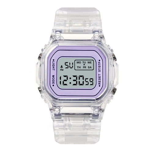 1/5pc Fashion Men Women Watches Transparent Digital Sport Lover'S Gift Children Kid'S Wristwatch Female Clock  Specification
