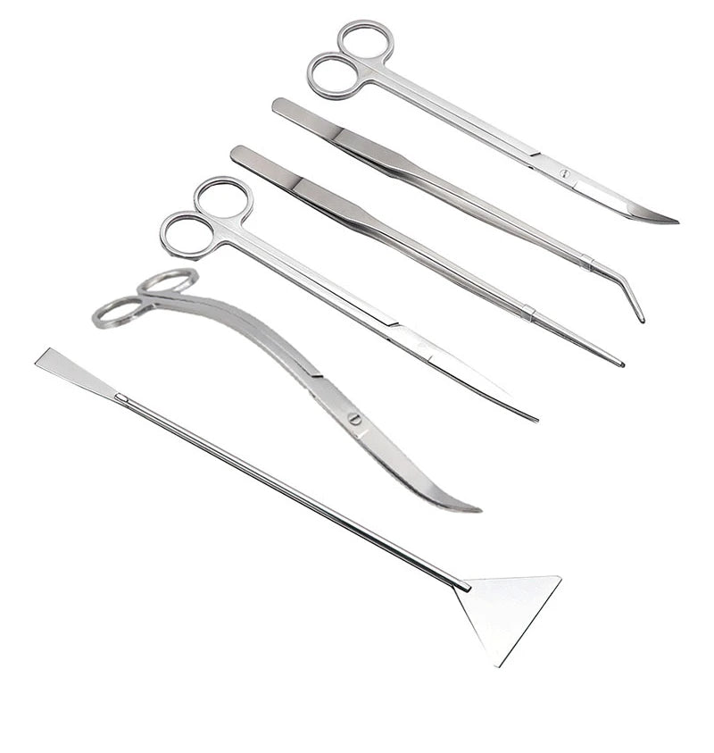 Aquarium Tools Set Scissor Tweezers Plants Wave Scissors Grass Stainless Cleaning Tools Fish Tank Shovels Aquarium Accessories